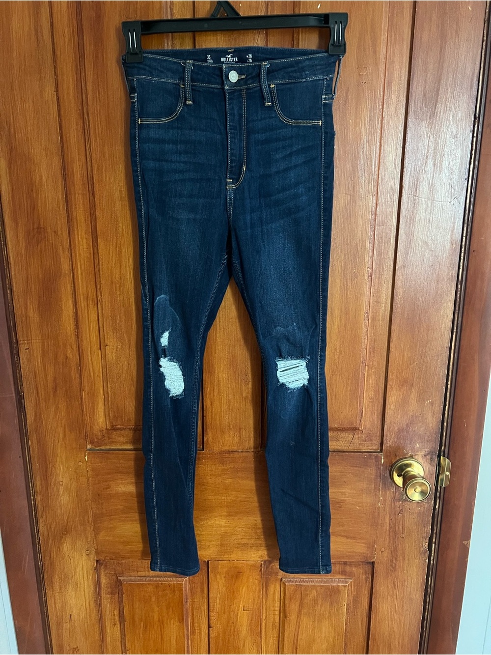 Hollister Dark Blue Distressed Jegging Jeans